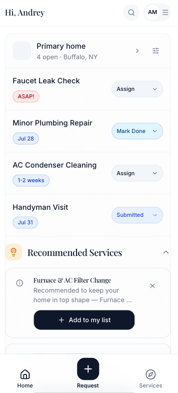 ListZero app home screen
